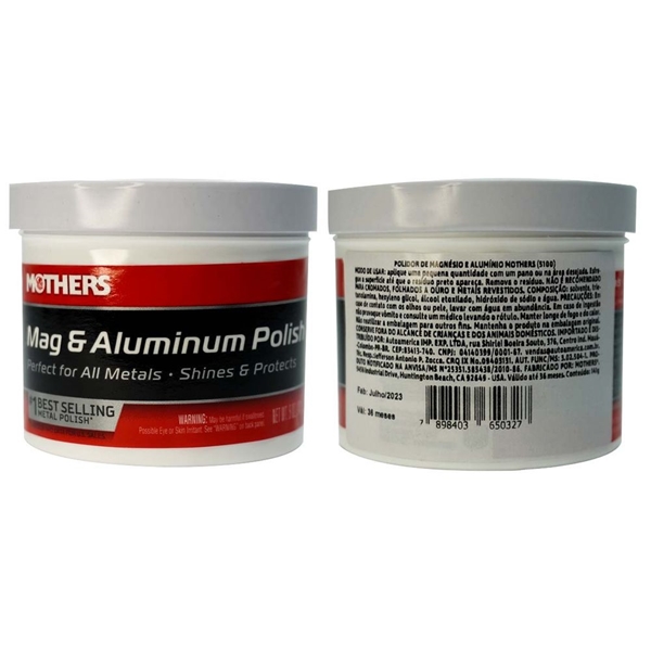 Kit 12 Un Polidor De Metais Mag Aluminum Polish 141g Mothers